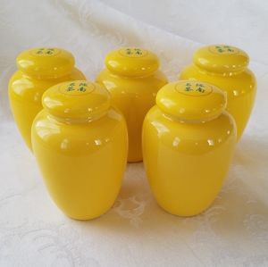Yellow Pottery Tea Containers